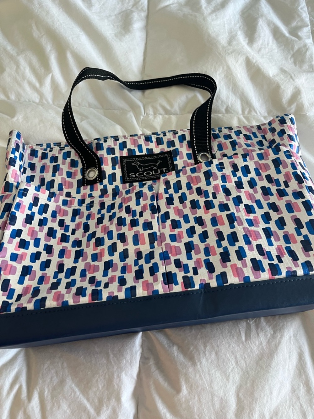 Scout Navy, Blue & Pink Patterned Tote